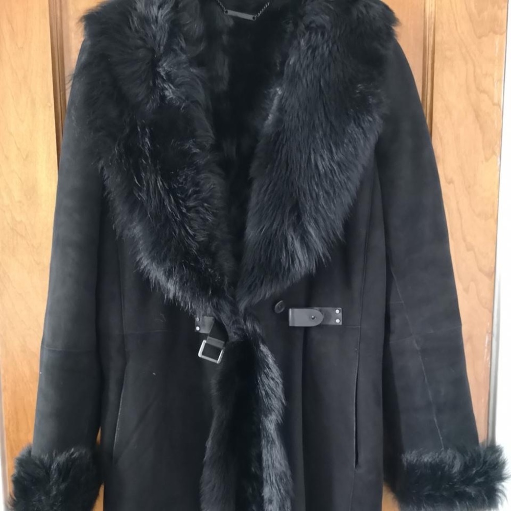 Andrew Mark x Richard Chai designer collaboration Spanish Toscana shearling coat - Picture 4 of 14